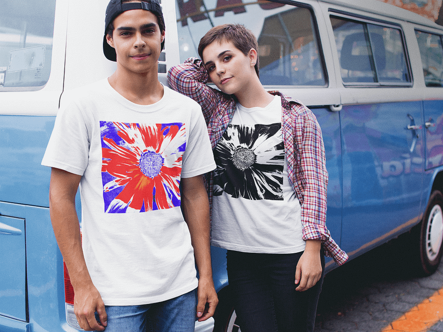 Dark Monochrome Daisy on a Dark Abstract Background Women's T Shirt product image (4)
