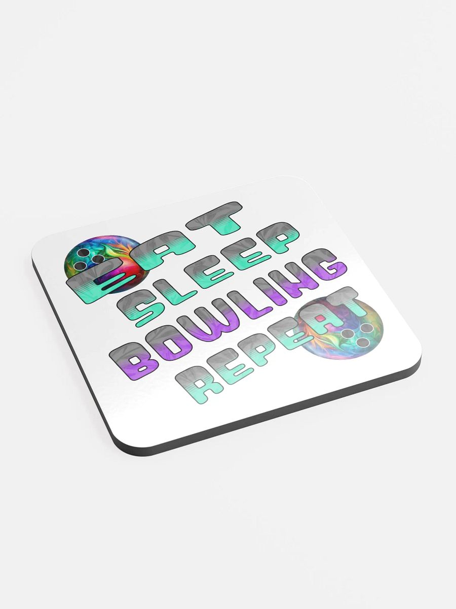 Eat Sleep Bowling Repeat Angle Colorful Ball Coaster Set product image (2)
