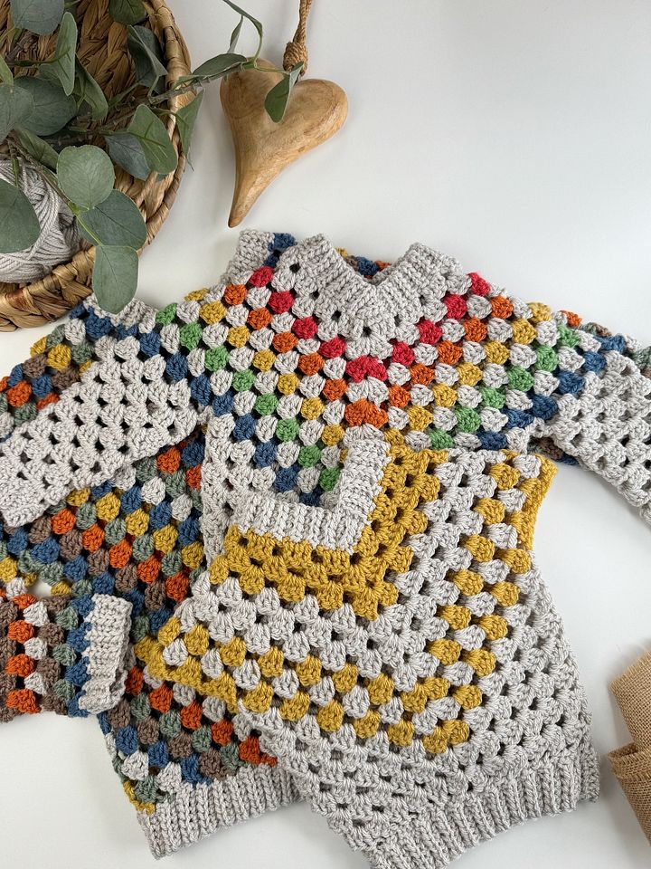 Child Granny Stitch Sweater Pattern | Sizes Newborn to 10 Years | Pdf Instant Download product image (2)