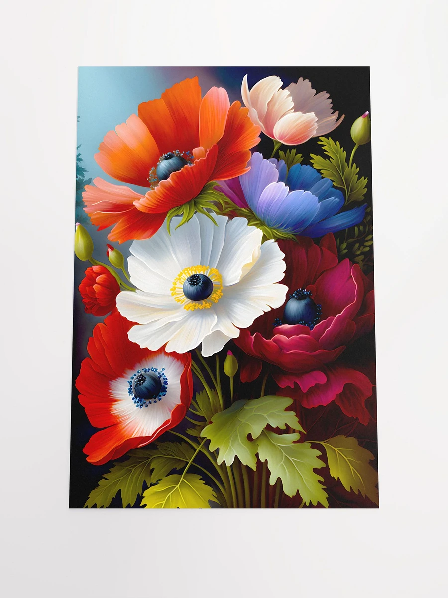 Vibrant Botanical Bliss - Poppies and Anemones Art Matte Poster product image (3)