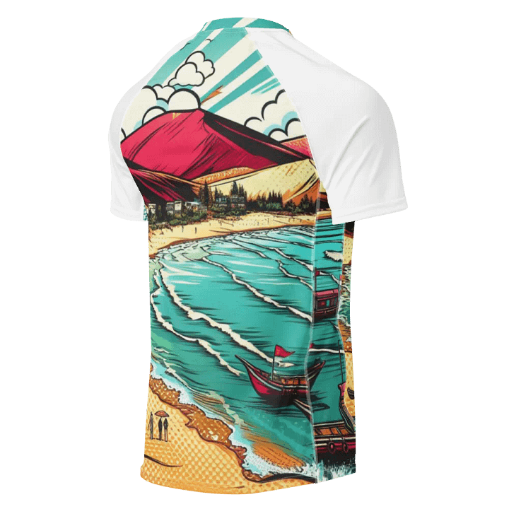 Coastal Pop Art Men's Rash Guard |Ai Design product image (2)