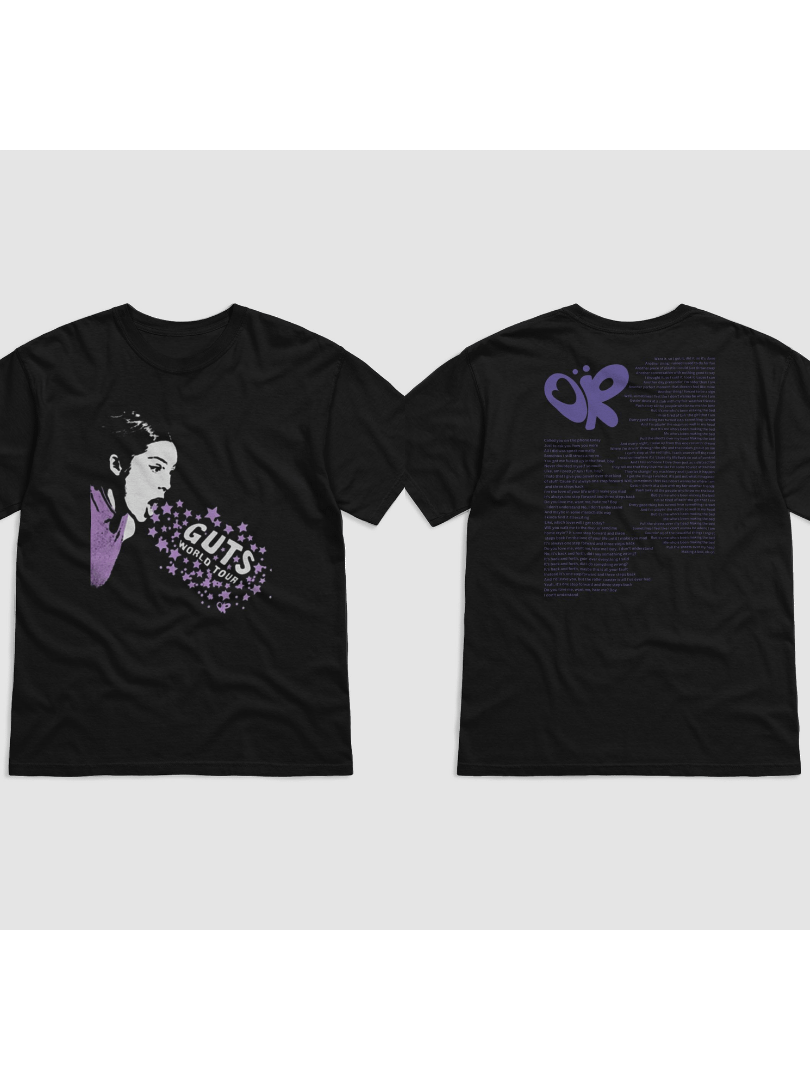 guts tour lyric shirt making the bed x 1 step forward, 3 steps back product image (1)