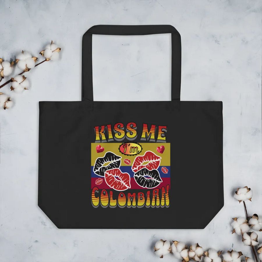 Kiss Me I'm Colombian Flag Tote product image (2)