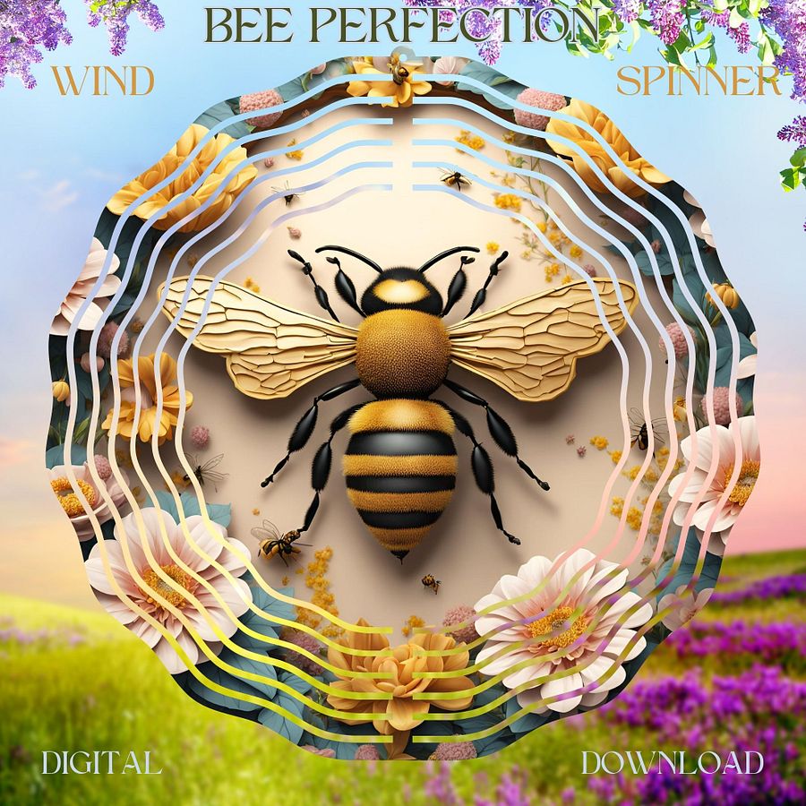 Bee Perfection Wind Spinner Design PNG product image (1)