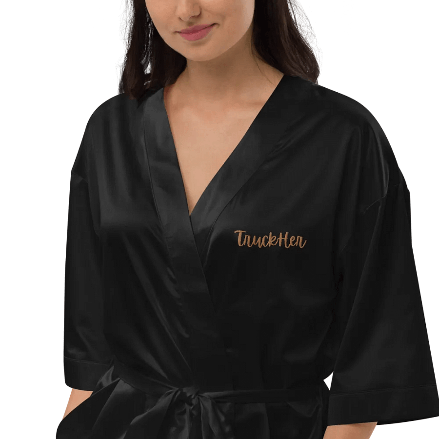 TruckHer Embroidered Satin Bath Robe product image (9)