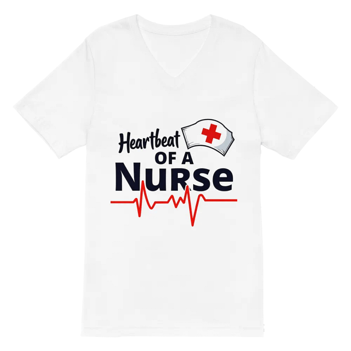 Heartbeat of a Nurse V-Neck Tee product image (2)