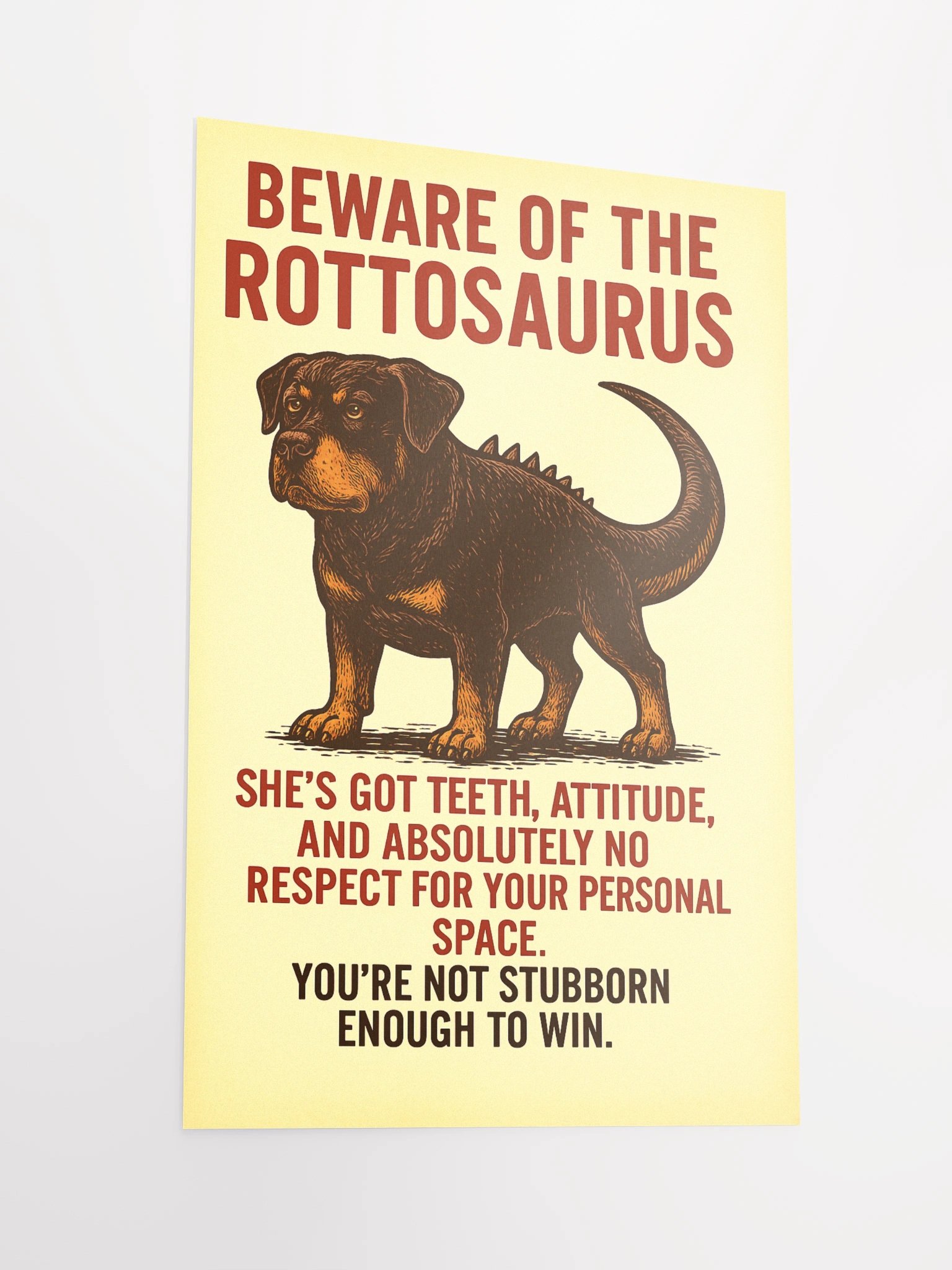 Beware of the Rottosaurus Poster (She Version) product image (6)