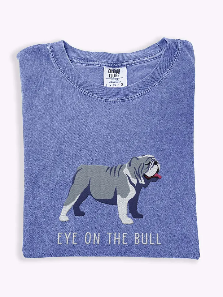 Eye on the Bull T-Shirt(Embroidered) of an English Bulldog(Blue) product image (1)