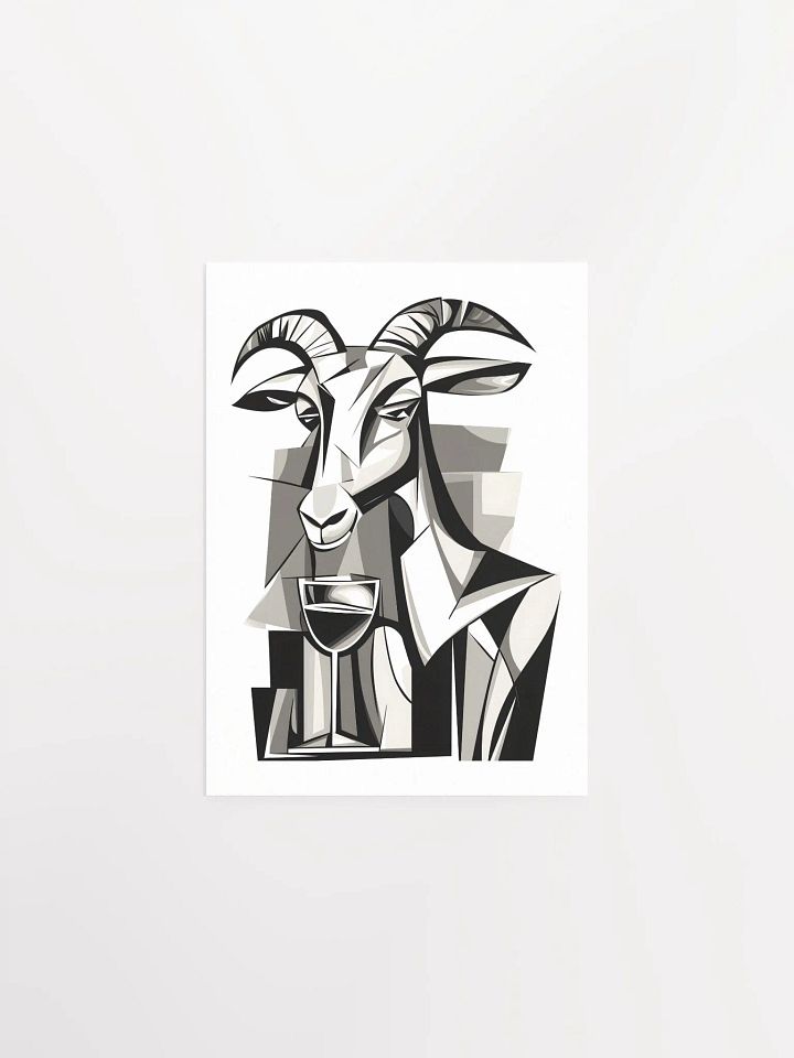 Abstract Goat and Wine Glass Poster product image (1)