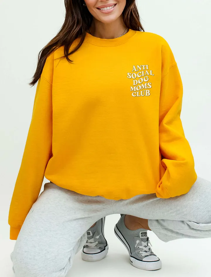 Anti Social Dog Moms Club Retro Checkerboard Sweatshirt | Funny Introvert Checkered Shirt for Dog Moms product image (11)