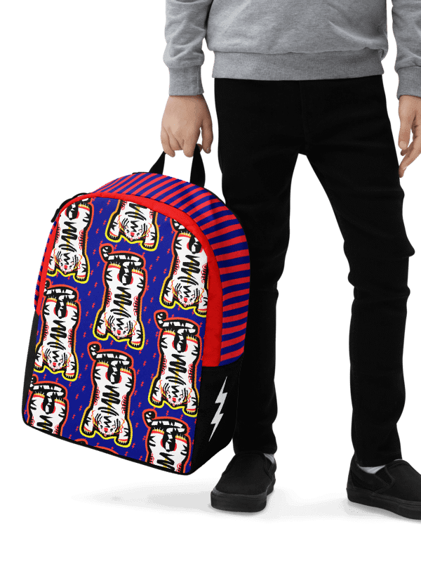 White Electric Tiger on Blue and Pink - Backpack product image (6)