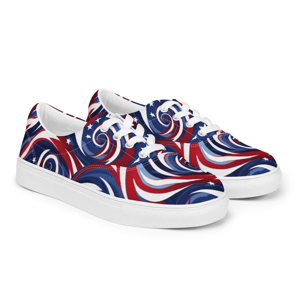 Patriotic Wave Men's Canvas Shoes product image (10)