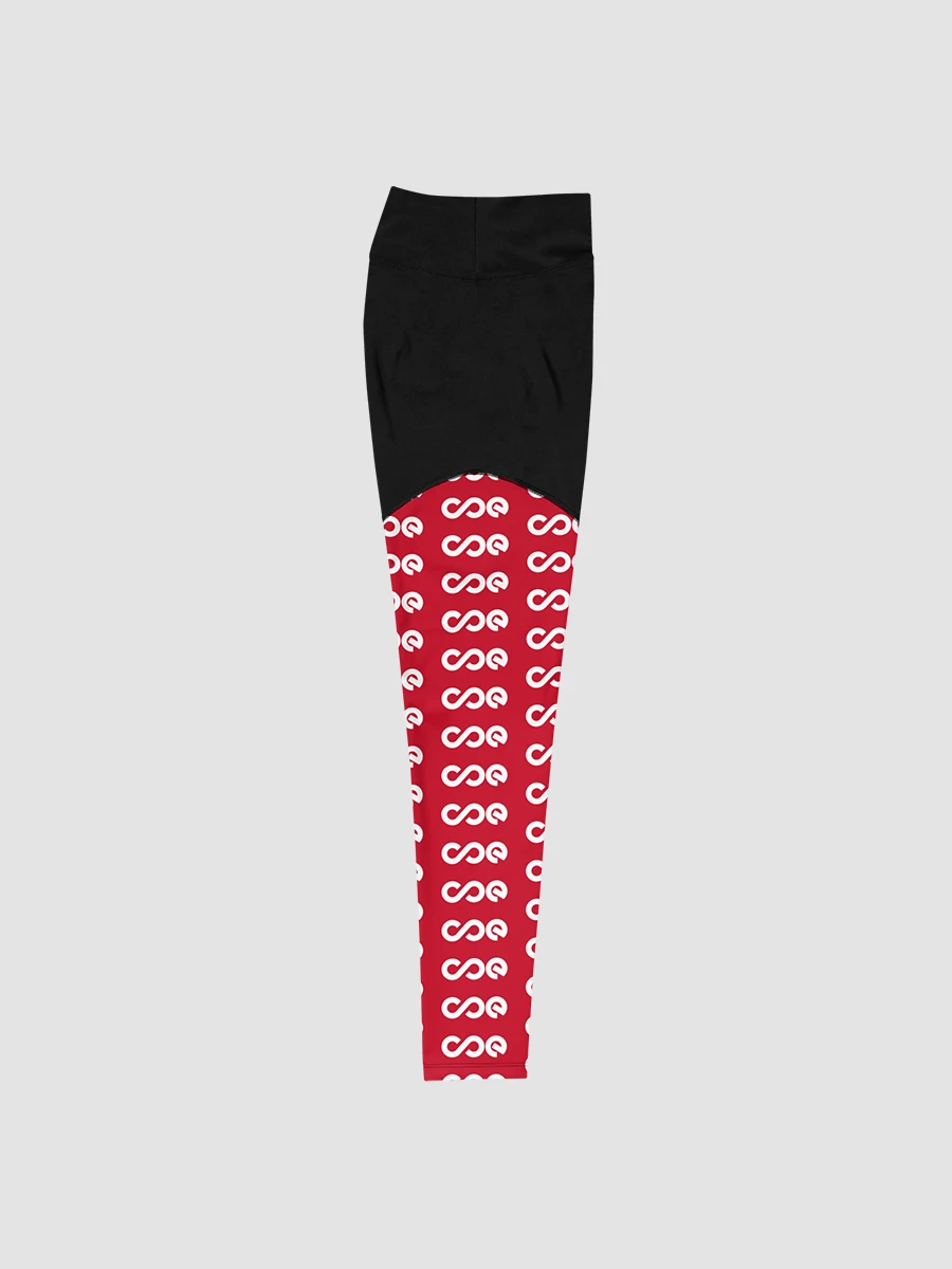 COE Premium Sports Leggings Black & Red - White Logo product image (4)