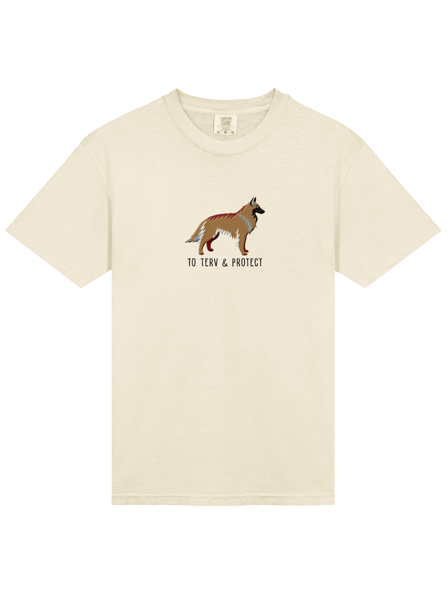 To Terv and Protect T-Shirt(Embroidered) of a Belgian Tervuren(Tan) product image (43)