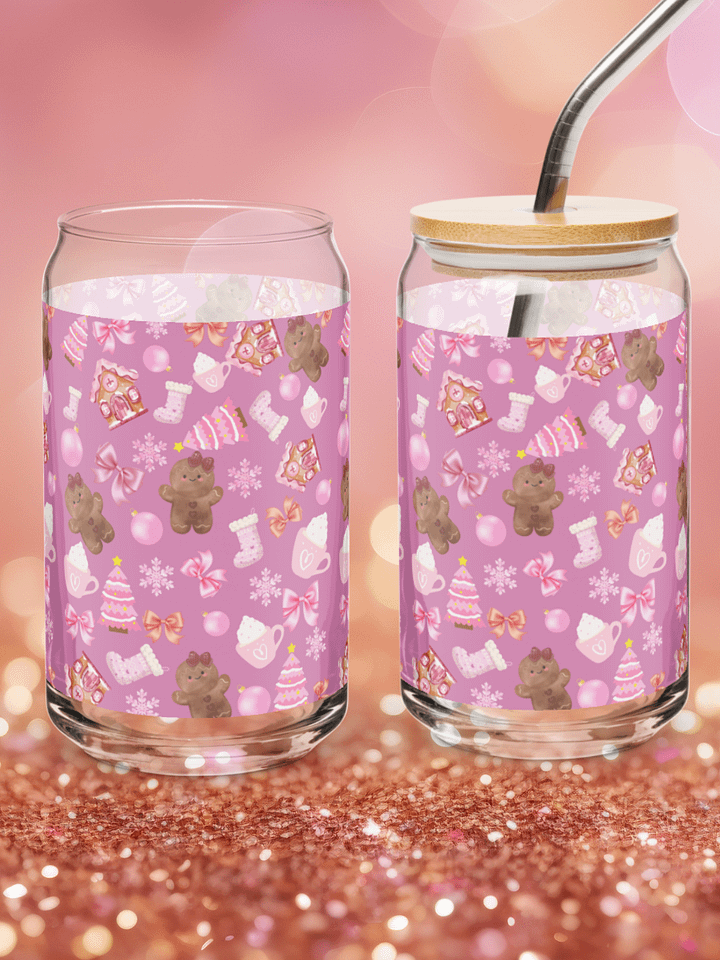 Pink Gingerbread Cookies Glass Set product image (1)