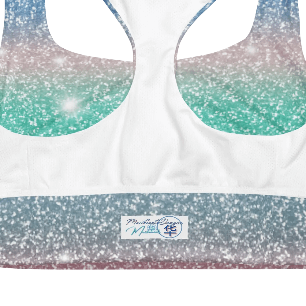 Glitter Unicorn Texture Design Longline Sports Bra - 4 product image (12)