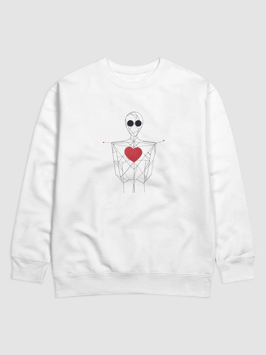 Minimal Line Art Man with Red Heart Long Sleeve Sweater – Elegant and Modern Pullover product image (9)