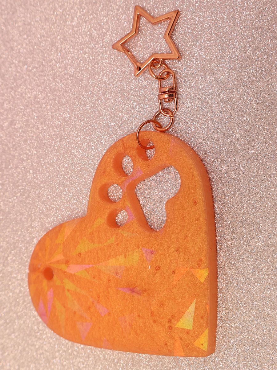 Holo Heart with Paw Keychain product image (3)