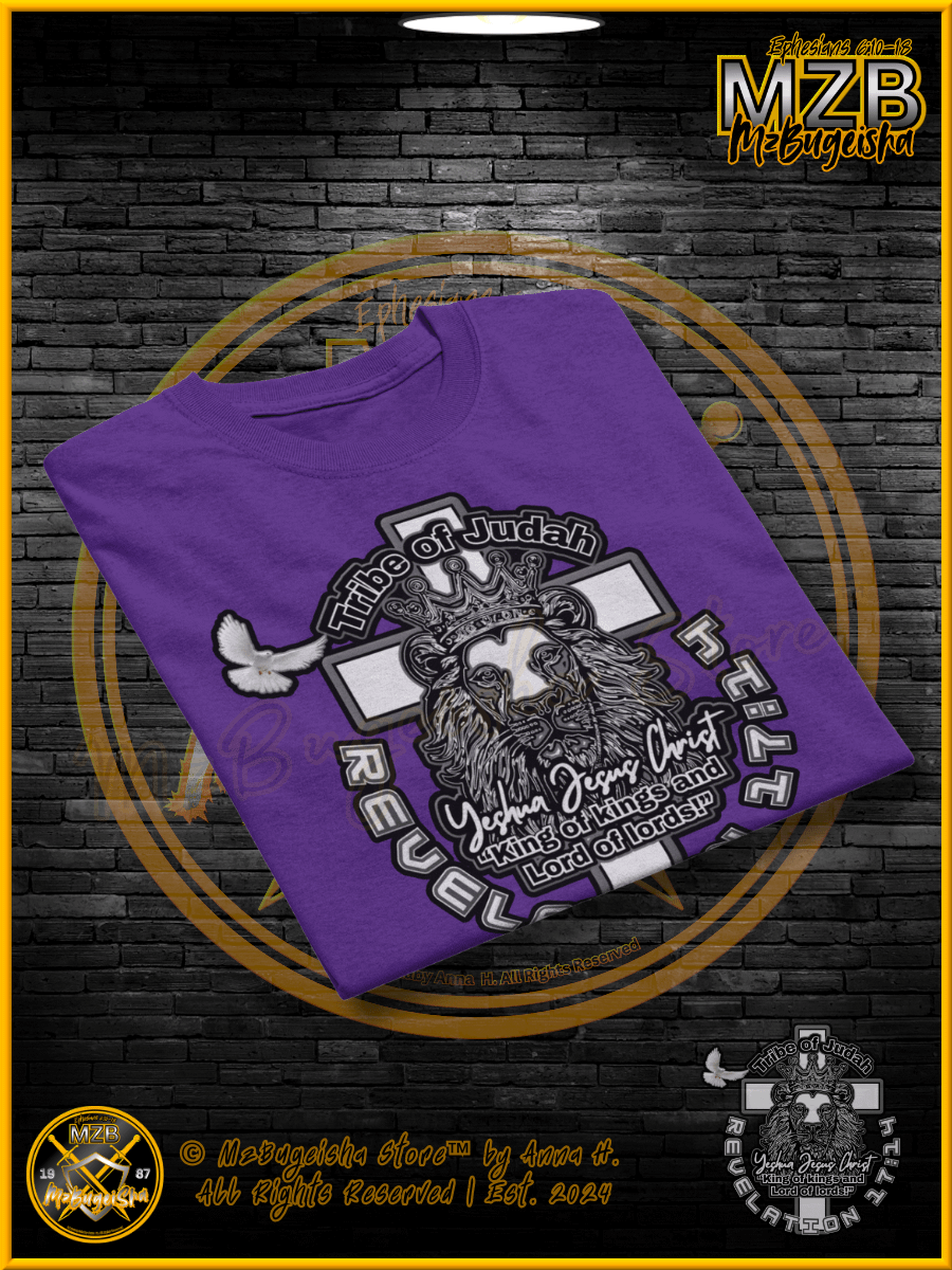 T-Shirt - MzBugeisha™ "Yeshua Jesus Christ King of kings " [V2/purple] Faith Based T-Shirt By Anna H. product image (6)