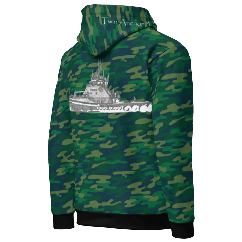 Teal Camouflage Foss tug Sketch Hoodie product image (8)
