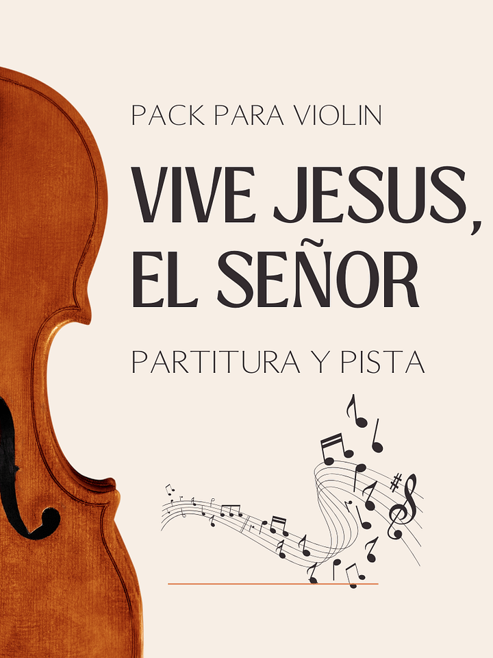 Partitura y Pista de Acompañamiento para Violin - VIVE JESUS, EL SEÑOR product image (1)