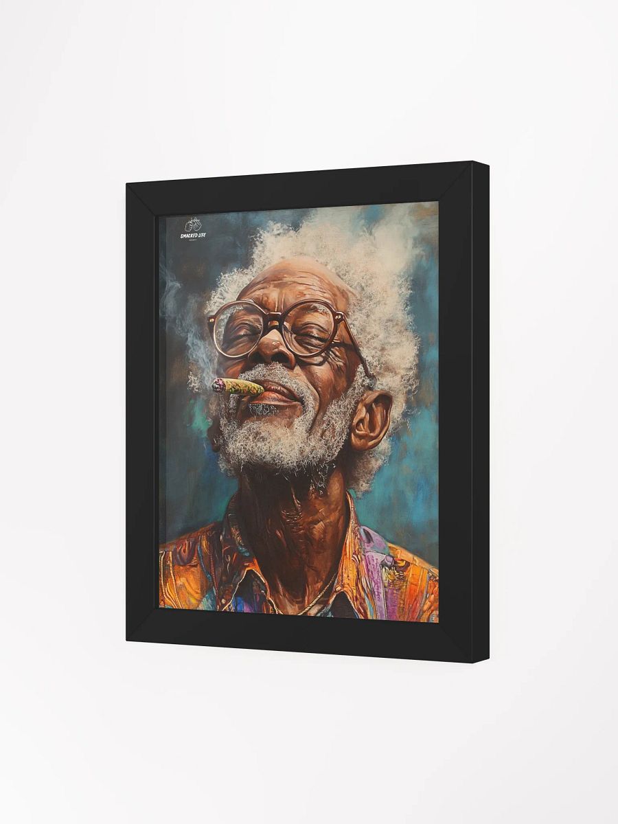 Elderly Black Man Smoking Blunt - 420 Stoner Art Print - Weed Wall Decor - Cool Grandpa Cannabis Art - Smoke Life Aesthetic product image (12)