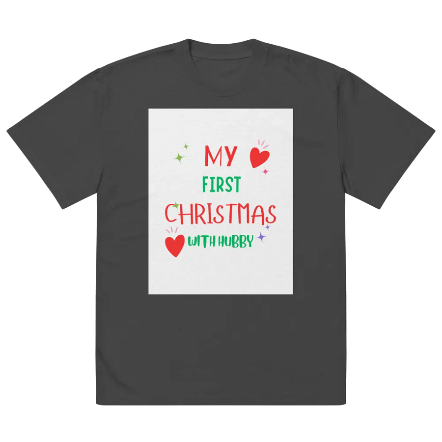 First Christmas with Hubby Oversized Faded Tee product image (2)