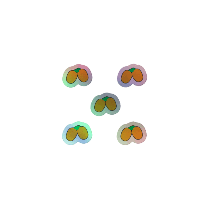 Mini Holographic Dangle Mangoes Stickers (5-set) product image (1)