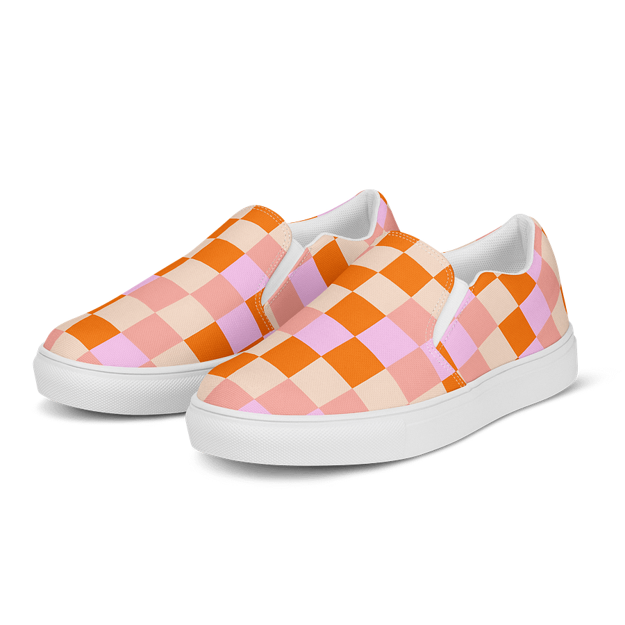 Chic Checkered Women's Slip-Ons Canvas product image (3)