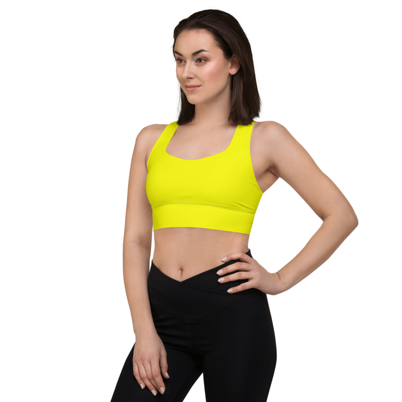 Plain Color Yellow Longline Sports Bra product image (3)