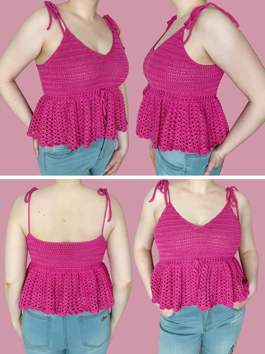 Crochet Pattern: Babydoll Top with Ruffles product image (2)