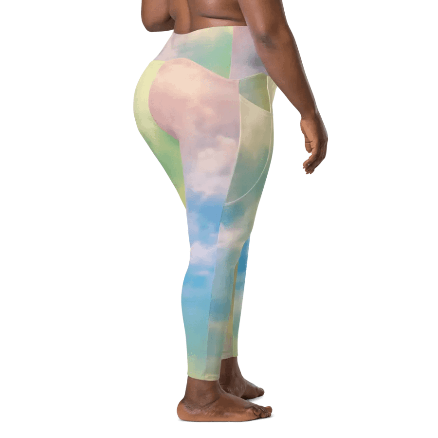 Blur cloud rainbow Design Leggings with Pocket - V10 product image (3)