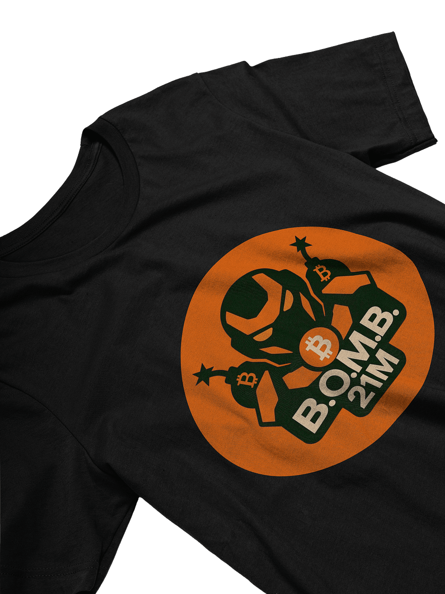 B.O.M.B. 21M BITCOIN OPTIMIZED MULTIFUNCTION BROADCASTER LOGO TEE product image (7)