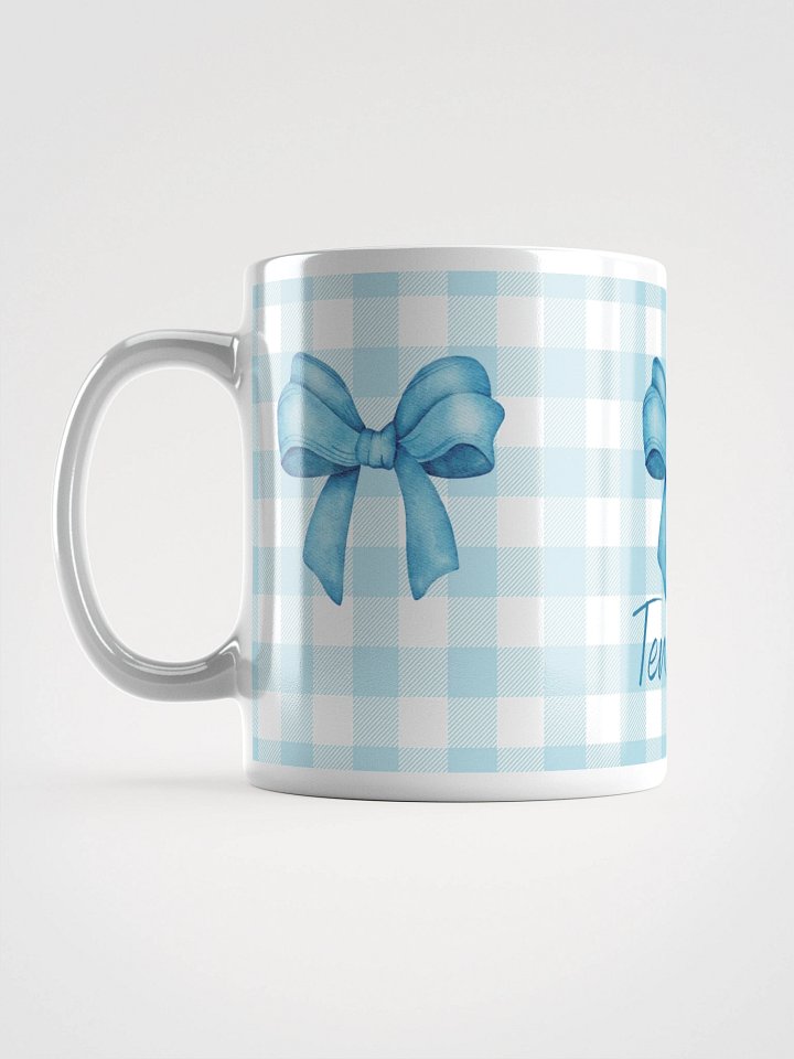 Mug Blanc Vichy Bleu Revisité à Message - Tendresse - Cadeau Poétique product image (2)
