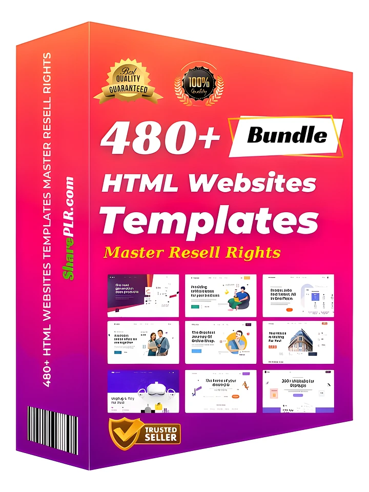 480+ HTML Websites Templates Master Resell Rights Bundle product image (1)