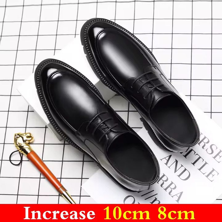 Men's Genuine Leather Elevator Sneakers – Height Increasing Dress Shoes with 8cm/10cm Platform Heels product image (2)