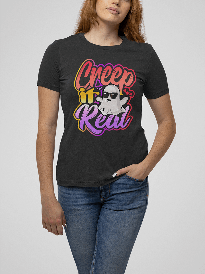 Creep It Real Halloween T-Shirt – Funny Ghost with Sunglasses and Graffiti Style product image (2)