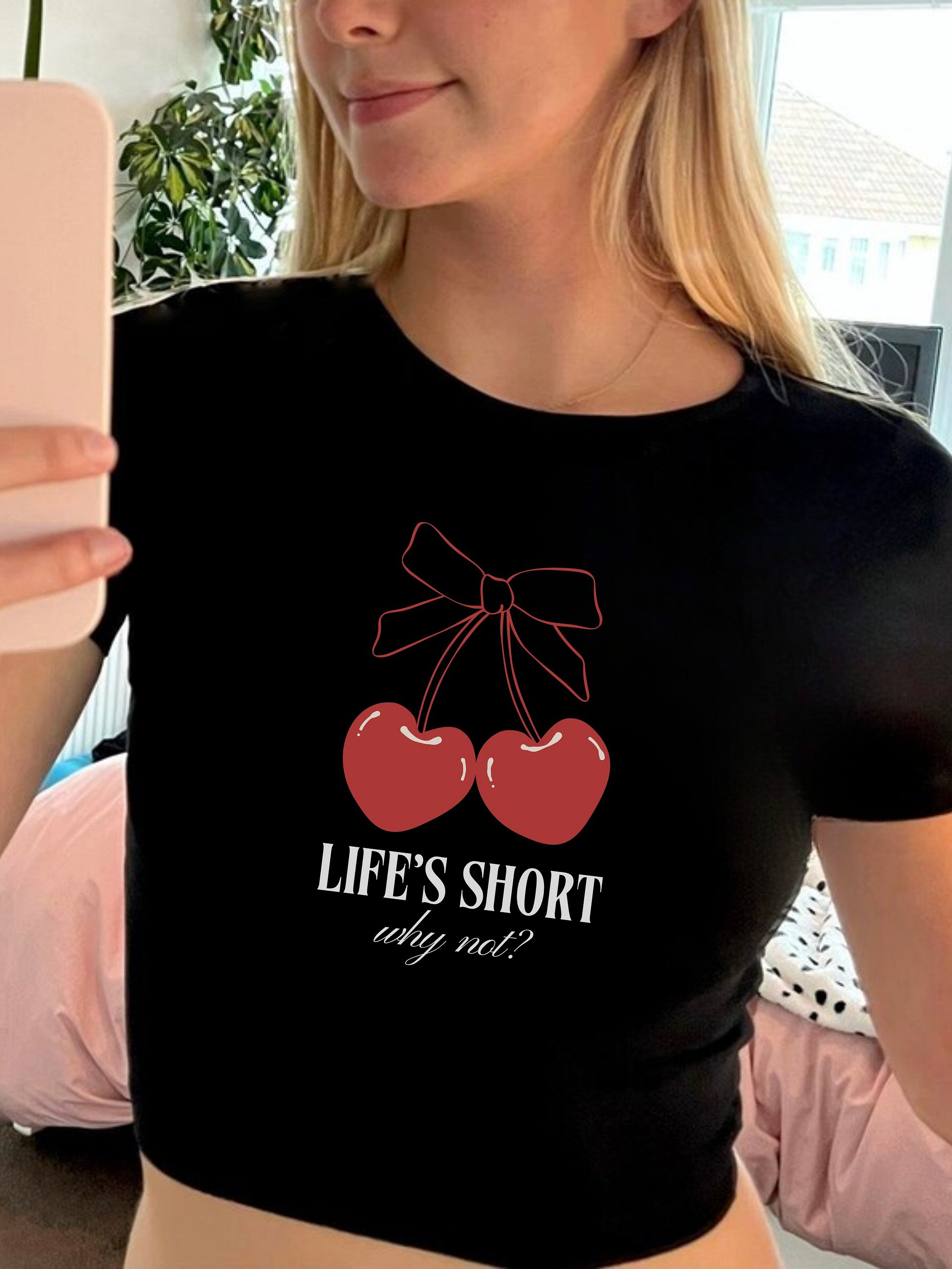 Life's Short Why Not Black Baby Tee product image (1)