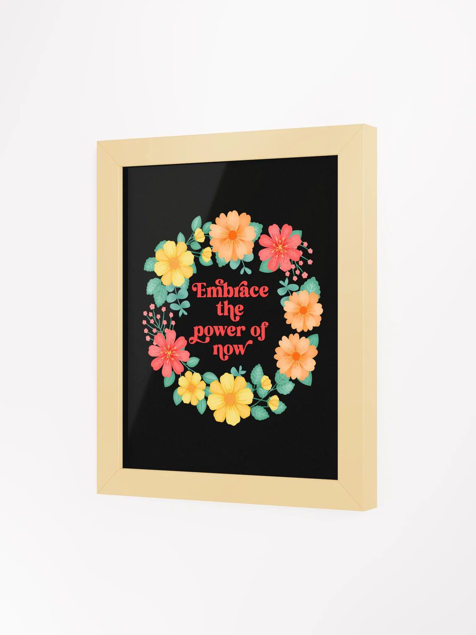 Embrace the power of now - Motivational Wall Art Black product image (3)