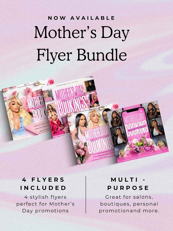 Mother's Day Flyer Bundle - x4 Customizable Canva Templates product image (2)