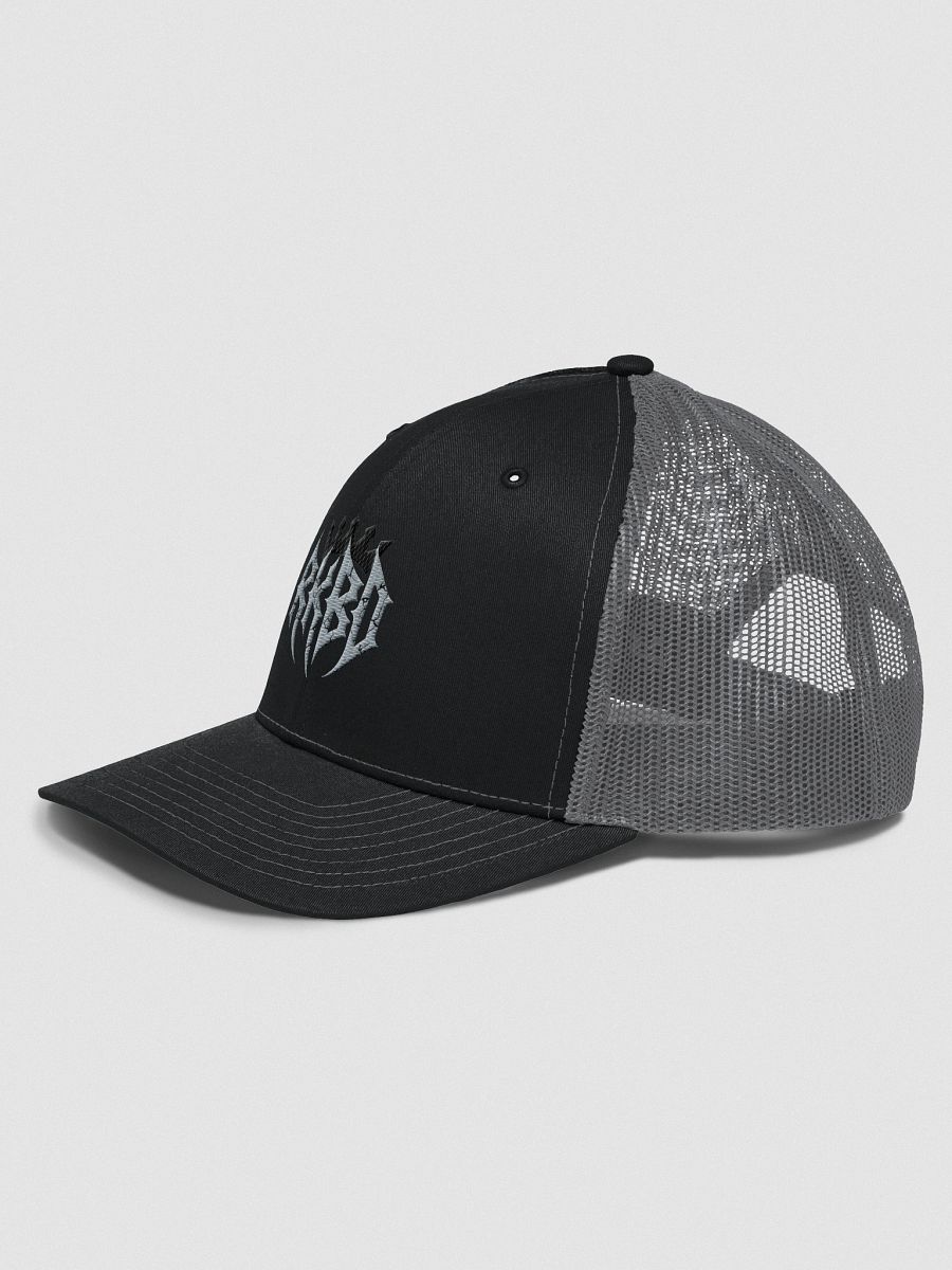 RKBD Crown Trucker Hat – Black Front, Grey Mesh, 100% Rebellion product image (2)