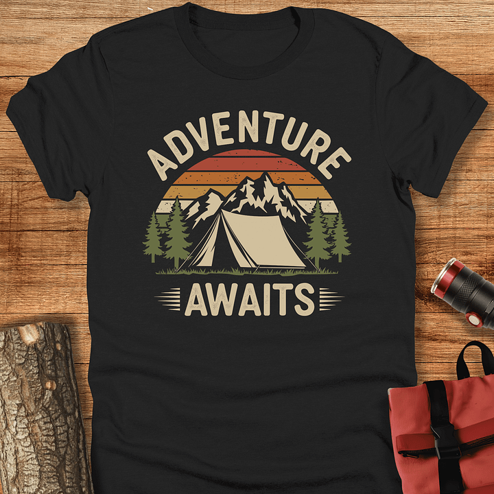 Adventure awaits, Vintage camping t-shirt, Unisex product image (1)