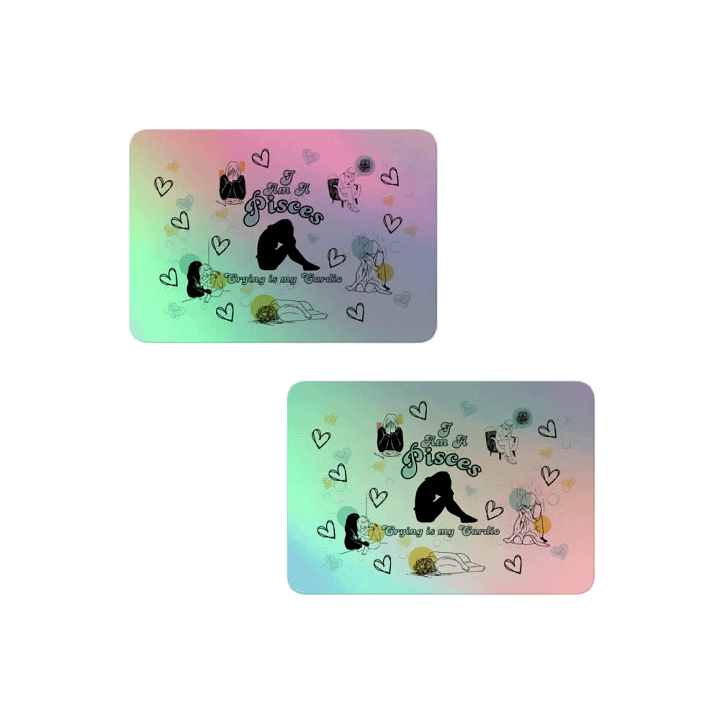 Pisces, Crying is My Cardio, Holographic Stickers product image (2)