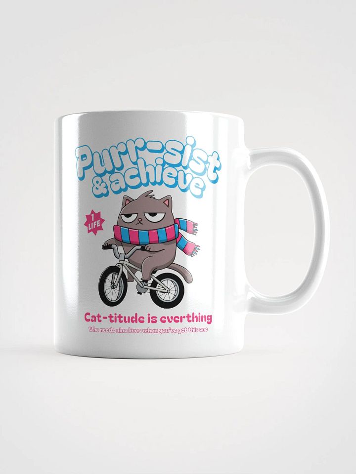 Purr-sist & Achieve - Mug Cute Cat Bike Design product image (2)
