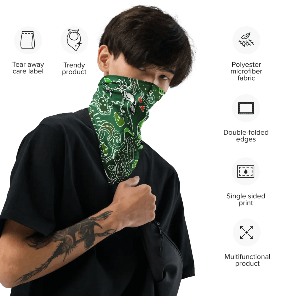 Skulls x Love Bandana Green (21