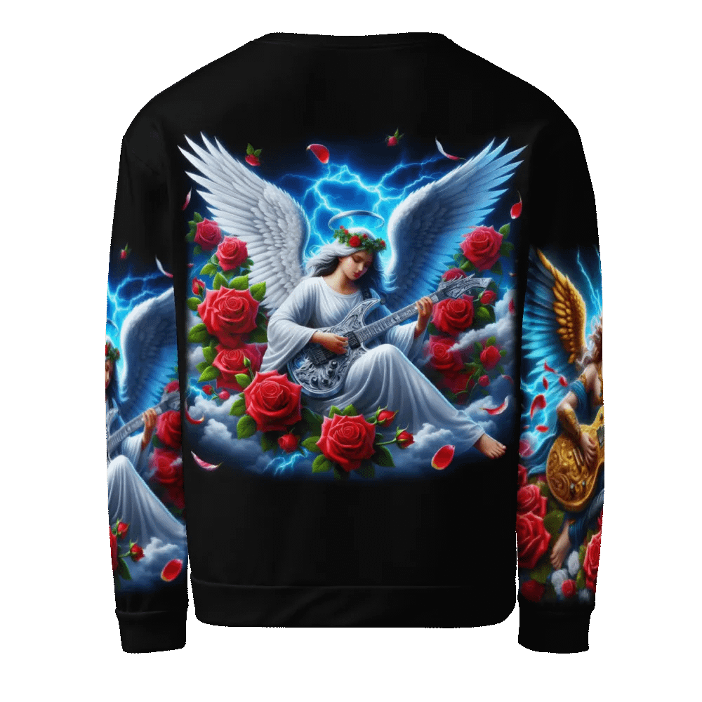 Angels making Music with a Guitar - All-Over Unisex Sweatshirt #17 product image (2)