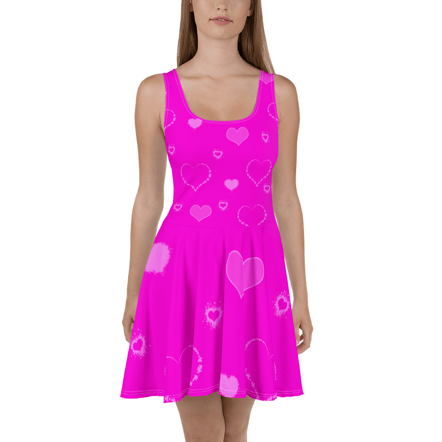 Hot Pink Hearts Skater Dress product image (2)