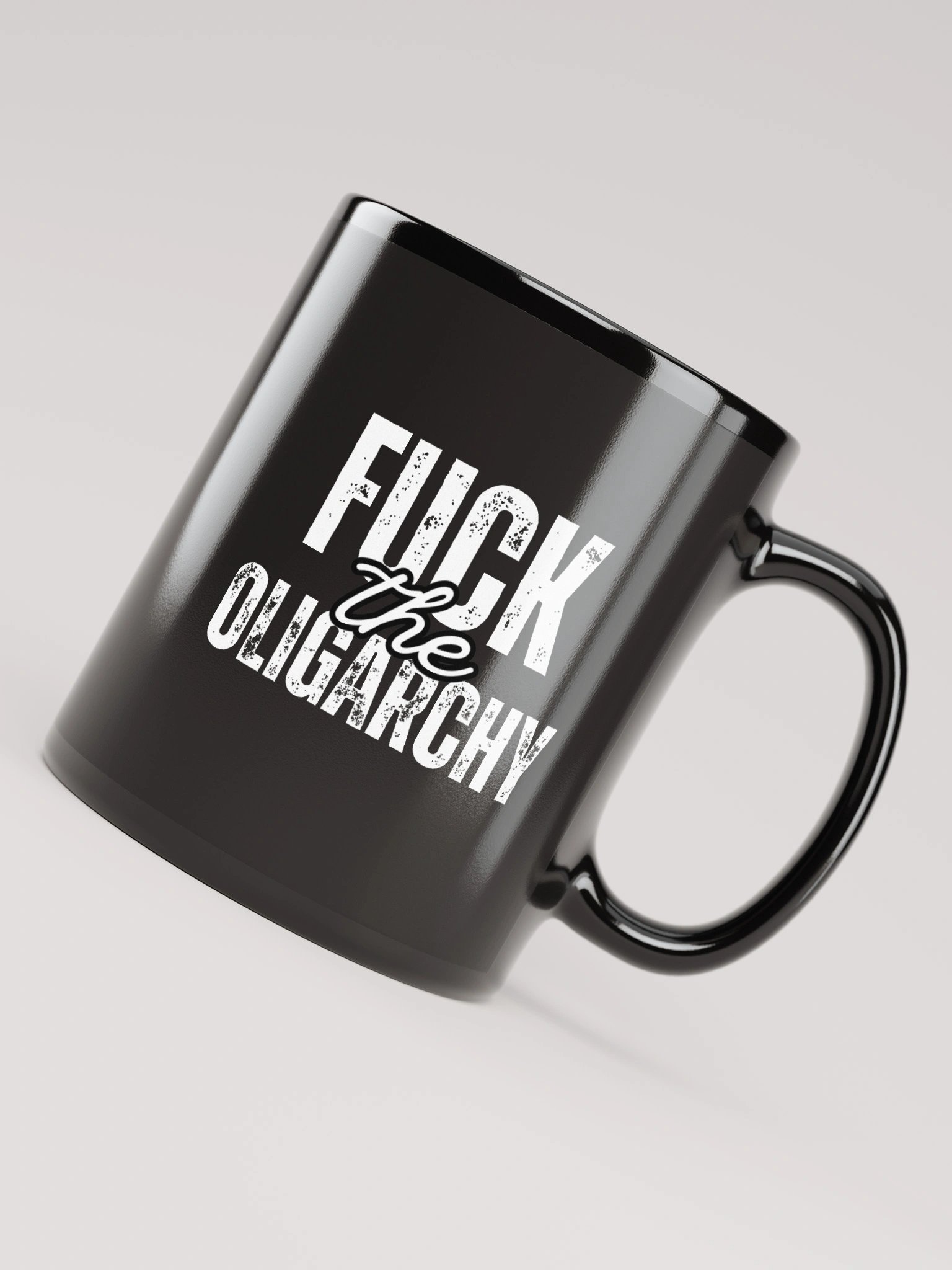 Fuck the Oligarchy: Black Glossy Mug product image (7)