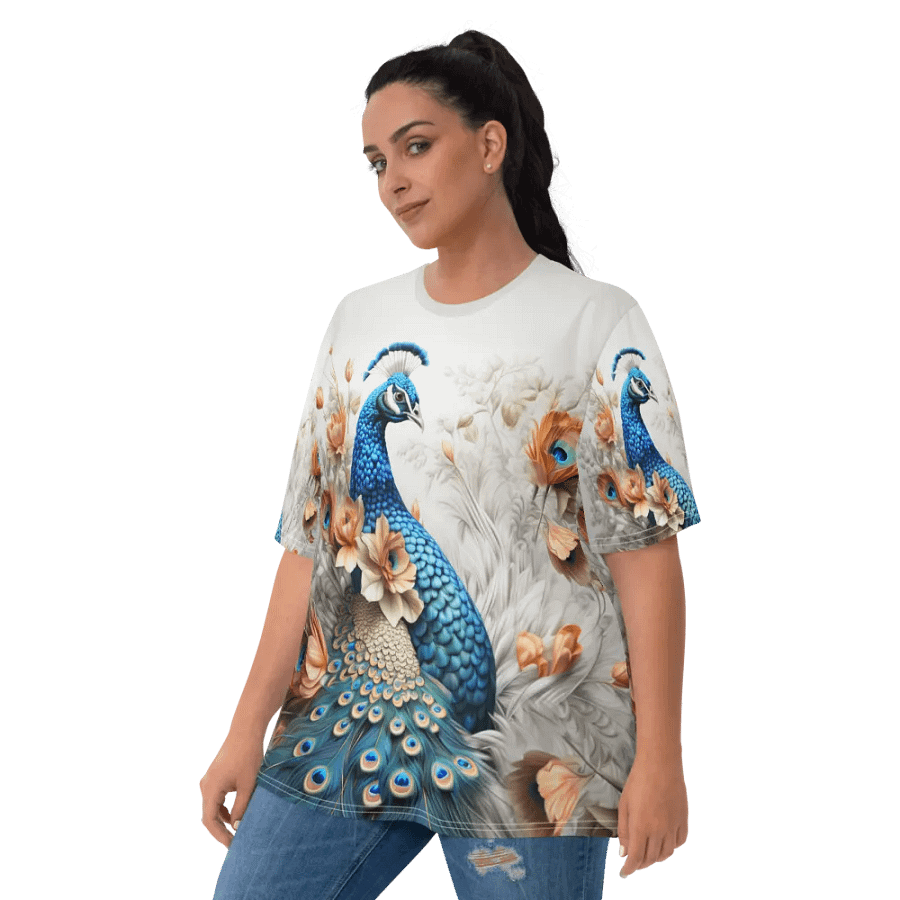 Realistic Peacock T shirt product image (7)