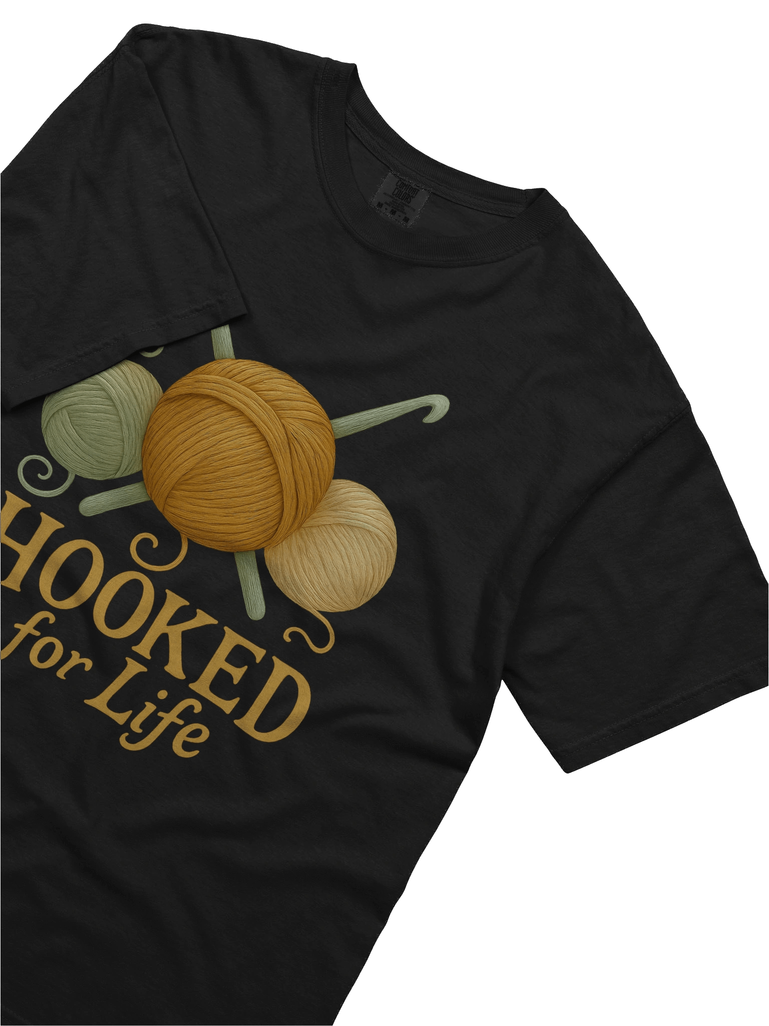 Hooked for Life T-shirt for Yarn Crafters, Crocheters, Crochet and Knitting Hobbyists product image (18)